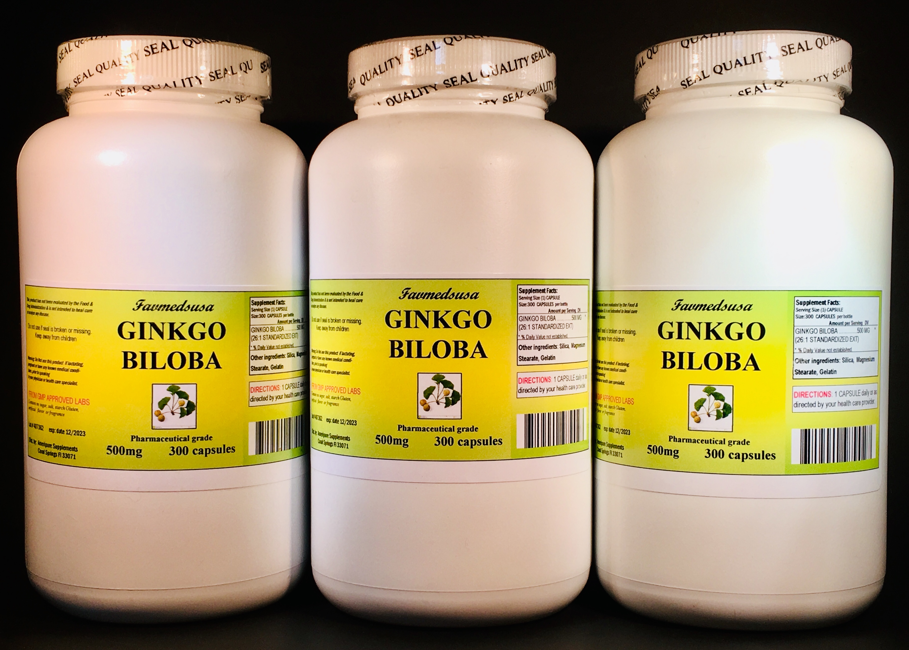 Ginkgo Biloba 500mg - 900 (3x300) capsules